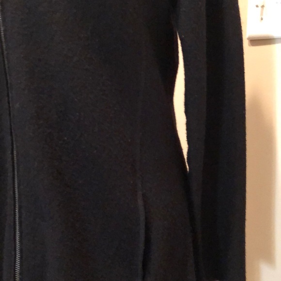 Eileen Fisher asymmetrical zip leather trim jacket - Picture 5 of 13